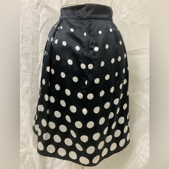 PENDLETON
 black and white polka dot silk blend flair skirt size 16 petite lined - Picture 14 of 14